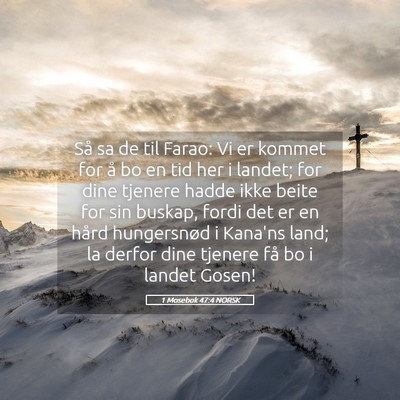 Picture 05 - 1 Mosebok 47:4 NORSK - Så sa de til Farao: Vi er kommet for å bo en - Bible Verse Picture