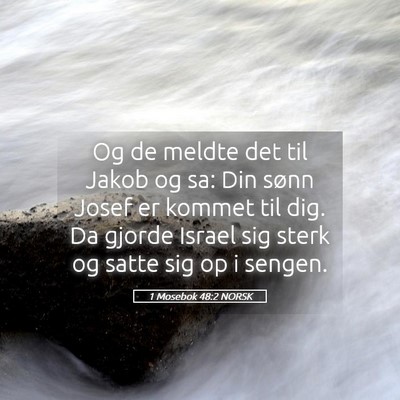 Picture 05 - 1 Mosebok 48:2 NORSK - Og de meldte det til Jakob og sa: Din sønn Josef - Bible Verse Picture