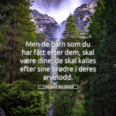 Picture 05 - 1 Mosebok 48:6 NORSK - Men de barn som du har fått efter dem, skal - Bible Verse Picture