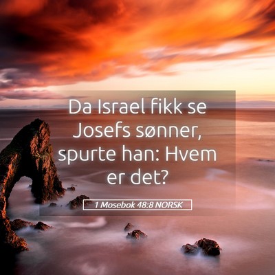 Picture 05 - 1 Mosebok 48:8 NORSK - Da Israel fikk se Josefs sønner, spurte han: - Bible Verse Picture