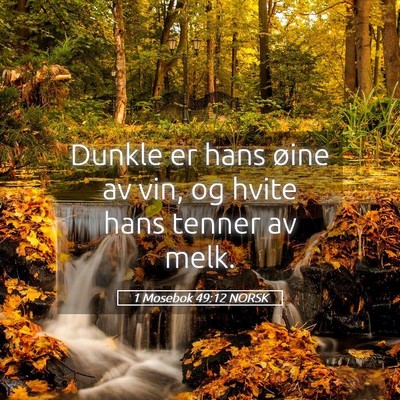 Picture 05 - 1 Mosebok 49:12 NORSK - Dunkle er hans øine av vin, og hvite hans tenner - Bible Verse Picture