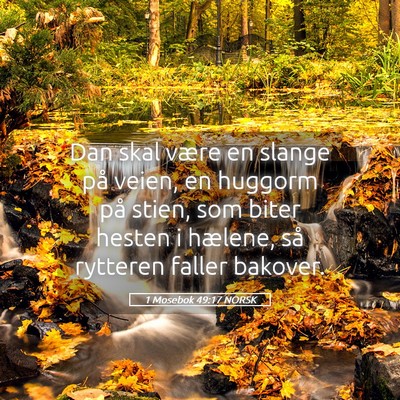 Picture 05 - 1 Mosebok 49:17 NORSK - Dan skal være en slange på veien, en huggorm - Bible Verse Picture
