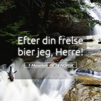 Picture 05 - 1 Mosebok 49:18 NORSK - Efter din frelse bier jeg, - Bible Verse Picture