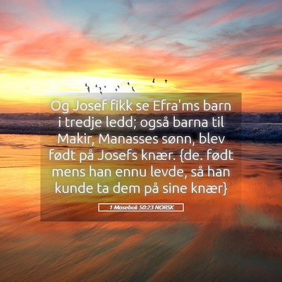Picture 05 - 1 Mosebok 50:23 NORSK - Og Josef fikk se Efra'ms barn i tredje ledd; - Bible Verse Picture