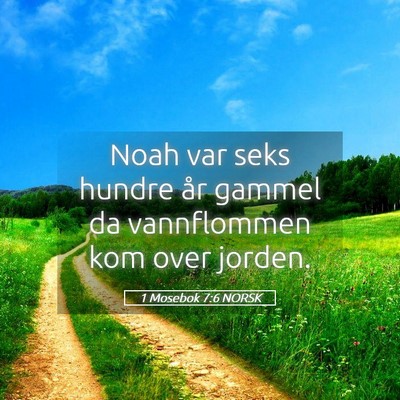 Picture 05 - 1 Mosebok 7:6 NORSK - Noah var seks hundre år gammel da vannflommen - Bible Verse Picture