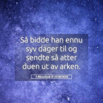 Picture 05 - 1 Mosebok 8:10 NORSK - Så bidde han ennu syv dager til og sendte så - Bible Verse Picture
