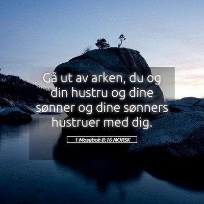 Picture 05 - 1 Mosebok 8:16 NORSK - Gå ut av arken, du og din hustru og dine sønner - Bible Verse Picture