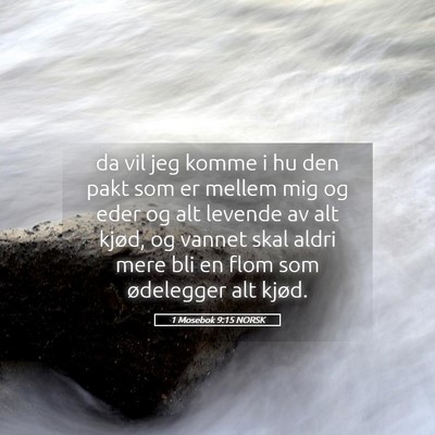Picture 05 - 1 Mosebok 9:15 NORSK - da vil jeg komme i hu den pakt som er mellem mig - Bible Verse Picture