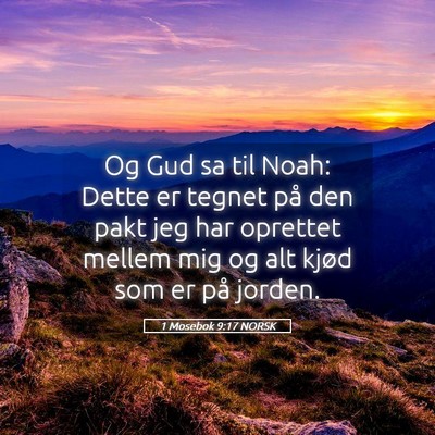 Picture 05 - 1 Mosebok 9:17 NORSK - Og Gud sa til Noah: Dette er tegnet på den pakt - Bible Verse Picture