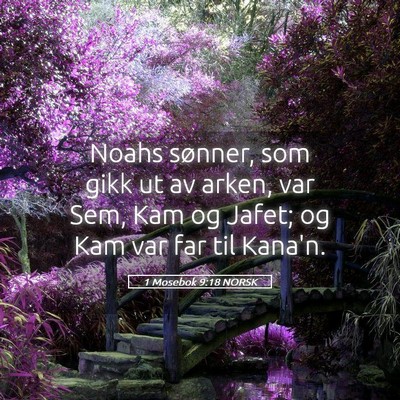 Picture 05 - 1 Mosebok 9:18 NORSK - Noahs sønner, som gikk ut av arken, var Sem, Kam - Bible Verse Picture