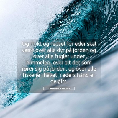 Picture 05 - 1 Mosebok 9:2 NORSK - Og frykt og redsel for eder skal være over alle - Bible Verse Picture