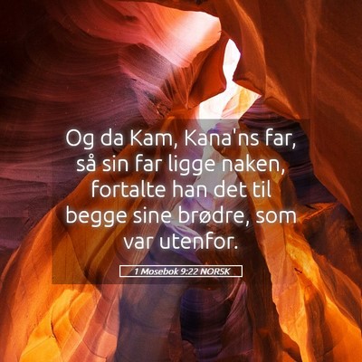 Picture 05 - 1 Mosebok 9:22 NORSK - Og da Kam, Kana'ns far, så sin far ligge naken, - Bible Verse Picture