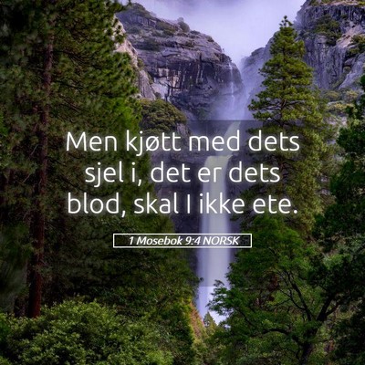Picture 05 - 1 Mosebok 9:4 NORSK - Men kjøtt med dets sjel i, det er dets blod, - Bible Verse Picture