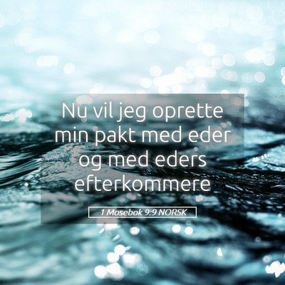 Picture 05 - 1 Mosebok 9:9 NORSK - Nu vil jeg oprette min pakt med eder og med eders - Bible Verse Picture