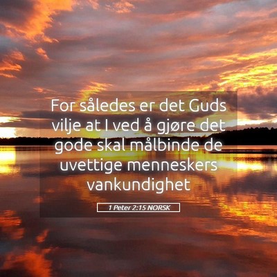 Picture 05 - 1 Peter 2:15 NORSK - For således er det Guds vilje at I ved å gjøre - Bible Verse Picture