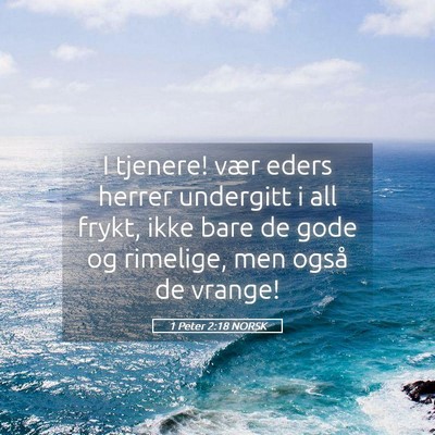 Picture 05 - 1 Peter 2:18 NORSK - I tjenere! vær eders herrer undergitt i all - Bible Verse Picture