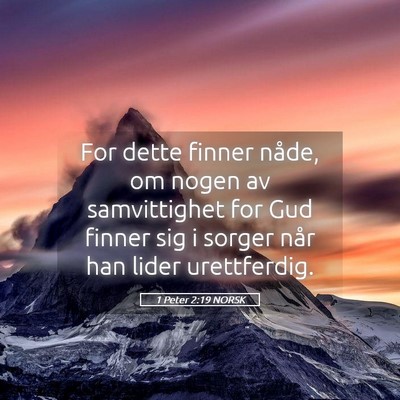 Picture 05 - 1 Peter 2:19 NORSK - For dette finner nåde, om nogen av samvittighet - Bible Verse Picture