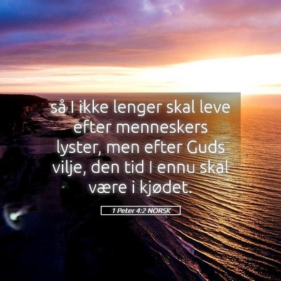Picture 05 - 1 Peter 4:2 NORSK - så I ikke lenger skal leve efter menneskers - Bible Verse Picture