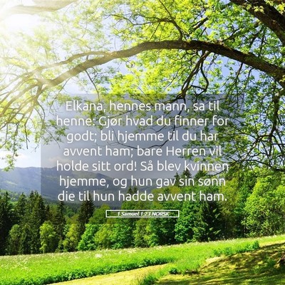 Picture 05 - 1 Samuel 1:23 NORSK - Elkana, hennes mann, sa til henne: Gjør hvad du - Bible Verse Picture