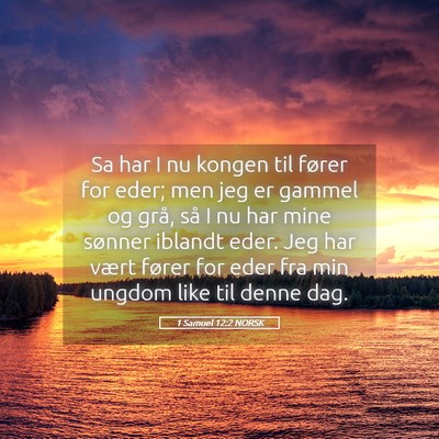 Picture 05 - 1 Samuel 12:2 NORSK - Sa har I nu kongen til fører for eder; men jeg - Bible Verse Picture