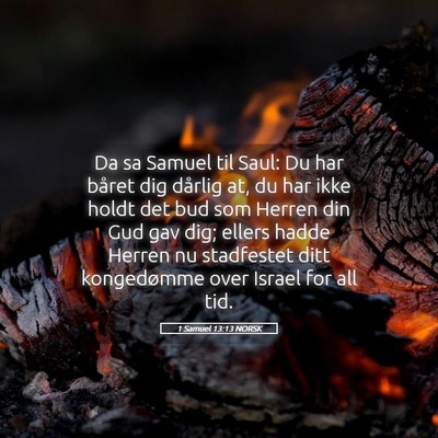 Picture 05 - 1 Samuel 13:13 NORSK - Da sa Samuel til Saul: Du har båret dig dårlig - Bible Verse Picture