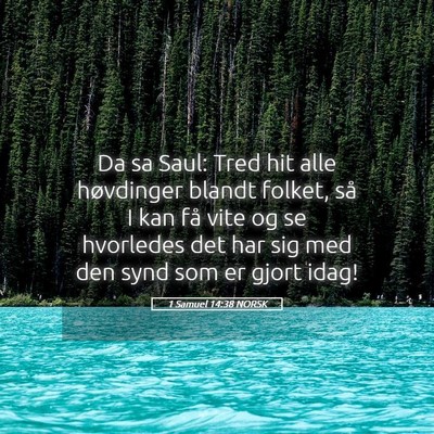 Picture 05 - 1 Samuel 14:38 NORSK - Da sa Saul: Tred hit alle høvdinger blandt - Bible Verse Picture