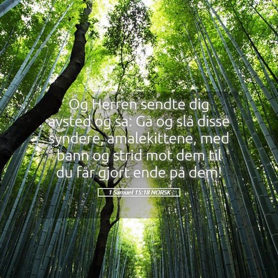 Picture 05 - 1 Samuel 15:18 NORSK - Og Herren sendte dig avsted og sa: Gå og slå - Bible Verse Picture