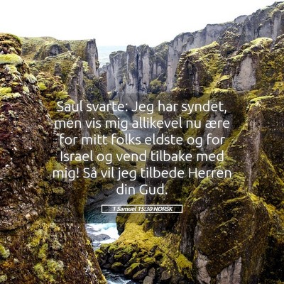 Picture 05 - 1 Samuel 15:30 NORSK - Saul svarte: Jeg har syndet, men vis mig - Bible Verse Picture