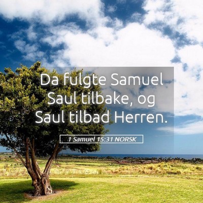 Picture 05 - 1 Samuel 15:31 NORSK - Da fulgte Samuel Saul tilbake, og Saul tilbad - Bible Verse Picture