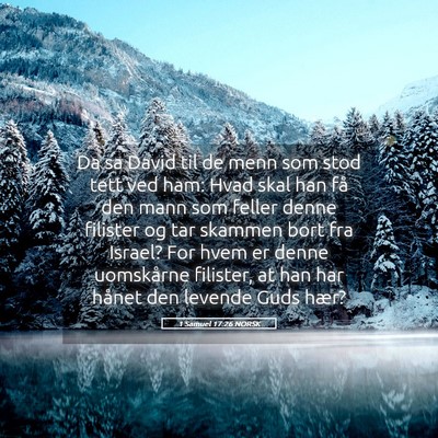 Picture 05 - 1 Samuel 17:26 NORSK - Da sa David til de menn som stod tett ved ham: - Bible Verse Picture