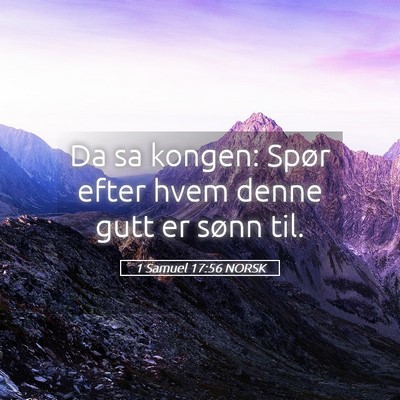 Picture 05 - 1 Samuel 17:56 NORSK - Da sa kongen: Spør efter hvem denne gutt er - Bible Verse Picture