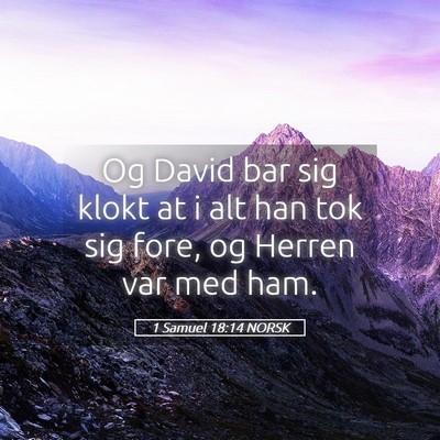 Picture 05 - 1 Samuel 18:14 NORSK - Og David bar sig klokt at i alt han tok sig fore, - Bible Verse Picture