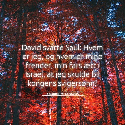 Picture 05 - 1 Samuel 18:18 NORSK - David svarte Saul: Hvem er jeg, og hvem er mine - Bible Verse Picture