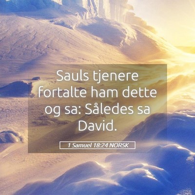 Picture 05 - 1 Samuel 18:24 NORSK - Sauls tjenere fortalte ham dette og sa: Således - Bible Verse Picture