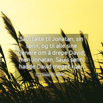Picture 05 - 1 Samuel 19:1 NORSK - Saul talte til Jonatan, sin sønn, og til alle - Bible Verse Picture