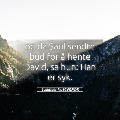 Picture 05 - 1 Samuel 19:14 NORSK - og da Saul sendte bud for å hente David, sa hun: - Bible Verse Picture