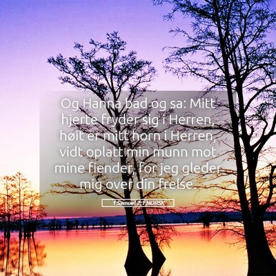 Picture 05 - 1 Samuel 2:1 NORSK - Og Hanna bad og sa: Mitt hjerte fryder sig i - Bible Verse Picture