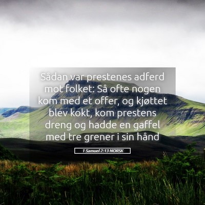 Picture 05 - 1 Samuel 2:13 NORSK - Sådan var prestenes adferd mot folket: Så ofte - Bible Verse Picture