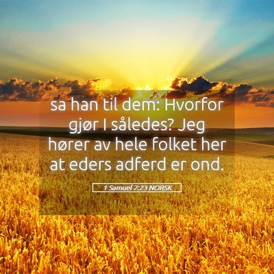 Picture 05 - 1 Samuel 2:23 NORSK - sa han til dem: Hvorfor gjør I således? Jeg - Bible Verse Picture