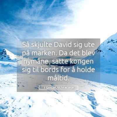 Picture 05 - 1 Samuel 20:24 NORSK - Så skjulte David sig ute på marken. Da det blev - Bible Verse Picture