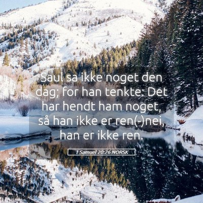Picture 05 - 1 Samuel 20:26 NORSK - Saul sa ikke noget den dag; for han tenkte: Det - Bible Verse Picture