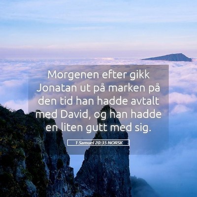 Picture 05 - 1 Samuel 20:35 NORSK - Morgenen efter gikk Jonatan ut på marken på den - Bible Verse Picture