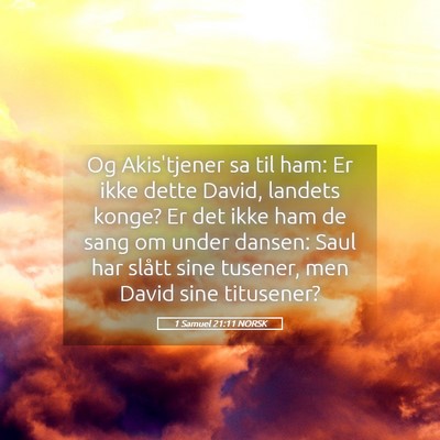 Picture 05 - 1 Samuel 21:11 NORSK - Og Akis'tjener sa til ham: Er ikke dette David, - Bible Verse Picture