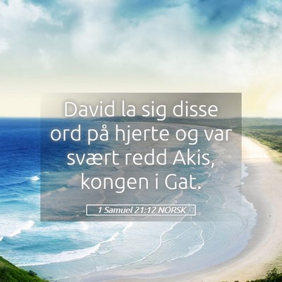 Picture 05 - 1 Samuel 21:12 NORSK - David la sig disse ord på hjerte og var svært - Bible Verse Picture