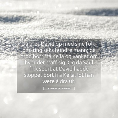 Picture 05 - 1 Samuel 23:13 NORSK - Da brøt David op med sine folk, omkring seks - Bible Verse Picture