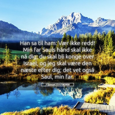 Picture 05 - 1 Samuel 23:17 NORSK - Han sa til ham: Vær ikke redd! Min far Sauls - Bible Verse Picture
