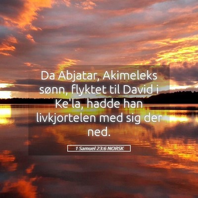 Picture 05 - 1 Samuel 23:6 NORSK - Da Abjatar, Akimeleks sønn, flyktet til David i - Bible Verse Picture