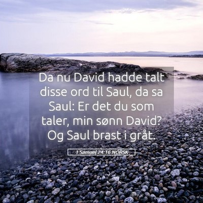 Picture 05 - 1 Samuel 24:16 NORSK - Da nu David hadde talt disse ord til Saul, da sa - Bible Verse Picture