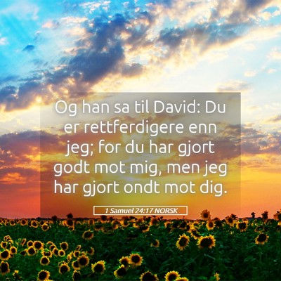 Picture 05 - 1 Samuel 24:17 NORSK - Og han sa til David: Du er rettferdigere enn jeg; - Bible Verse Picture