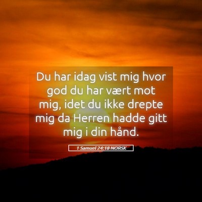 Picture 05 - 1 Samuel 24:18 NORSK - Du har idag vist mig hvor god du har vært mot - Bible Verse Picture